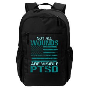 PTSD Awareness I Wear Teal Support The Troops Daily Commute Backpack