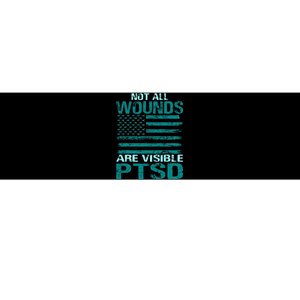 PTSD Awareness I Wear Teal Support The Troops Bumper Sticker