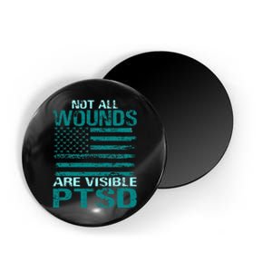 PTSD Awareness I Wear Teal Support The Troops Magnet