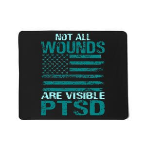 PTSD Awareness I Wear Teal Support The Troops Mousepad