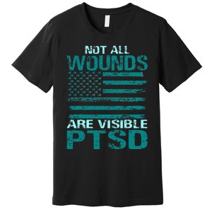 PTSD Awareness I Wear Teal Support The Troops Premium T-Shirt