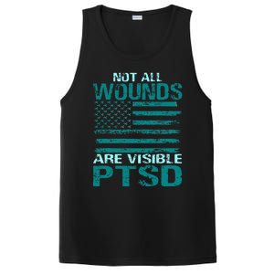 PTSD Awareness I Wear Teal Support The Troops PosiCharge Competitor Tank