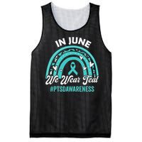 PTSD Awareness In June We Wear Teal Mesh Reversible Basketball Jersey Tank