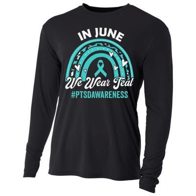 PTSD Awareness In June We Wear Teal Cooling Performance Long Sleeve Crew