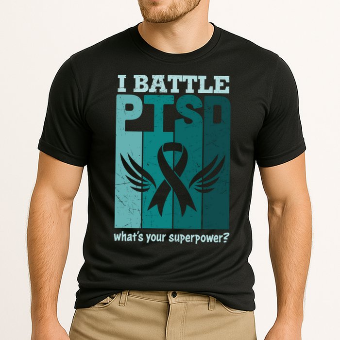 PTSD Awareness I Battle PTSD Support Love Cooling Performance Crew T-Shirt