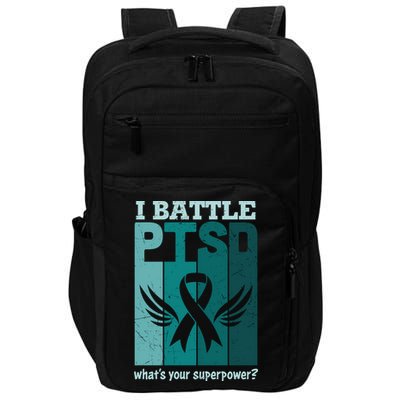 PTSD Awareness I Battle PTSD Support Love Impact Tech Backpack