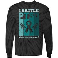 PTSD Awareness I Battle PTSD Support Love Tie-Dye Long Sleeve Shirt