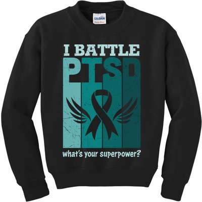 PTSD Awareness I Battle PTSD Support Love Kids Sweatshirt