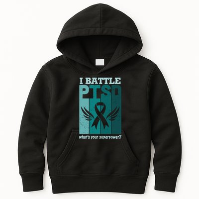 PTSD Awareness I Battle PTSD Support Love Kids Hoodie