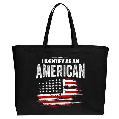 Proud American I Identify As An American Cotton Canvas Jumbo Tote