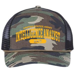 Proud Army Intelligence Analyst Dad Gift Retro Rope Trucker Hat Cap