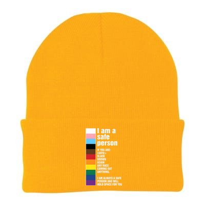 Pride Ally I Am A Safe Person Lgbtq Knit Cap Winter Beanie