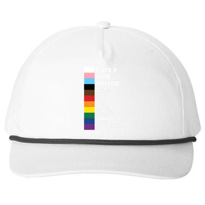 Pride Ally I Am A Safe Person Lgbtq Snapback Five-Panel Rope Hat