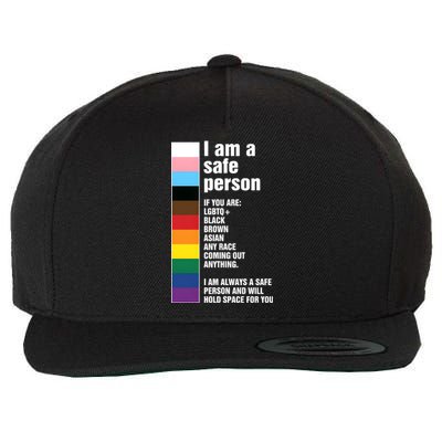 Pride Ally I Am A Safe Person Lgbtq Wool Snapback Cap