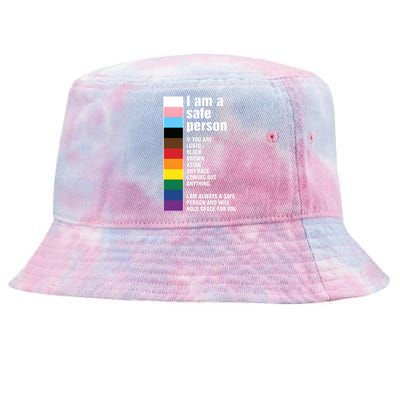 Pride Ally I Am A Safe Person Lgbtq Tie-Dyed Bucket Hat