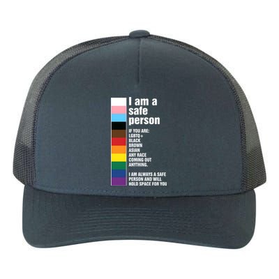 Pride Ally I Am A Safe Person Lgbtq Yupoong Adult 5-Panel Trucker Hat