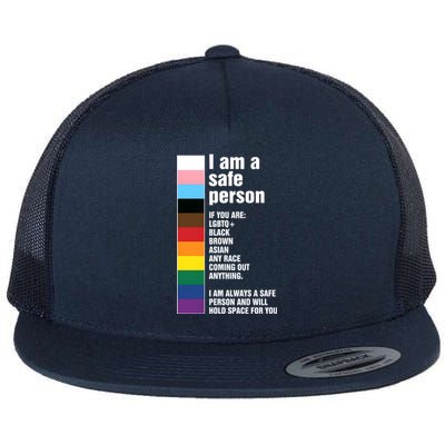 Pride Ally I Am A Safe Person Lgbtq Flat Bill Trucker Hat