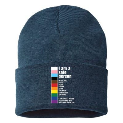 Pride Ally I Am A Safe Person Lgbtq Sustainable Knit Beanie