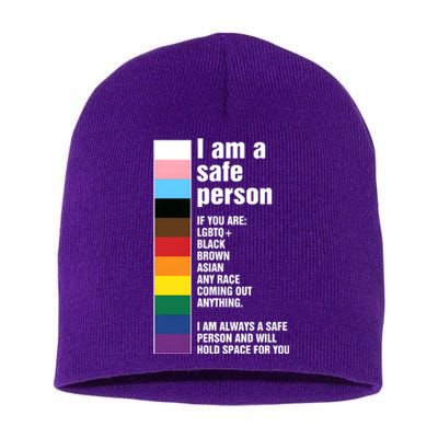 Pride Ally I Am A Safe Person Lgbtq Short Acrylic Beanie