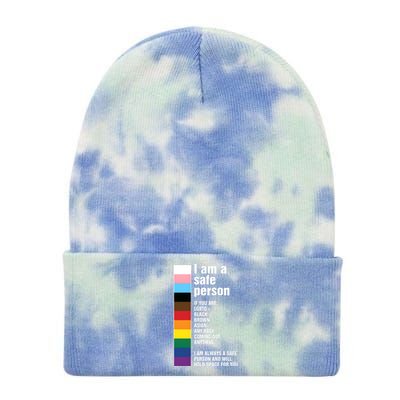 Pride Ally I Am A Safe Person Lgbtq Tie Dye 12in Knit Beanie