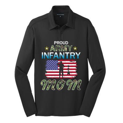 Proud Army Infantry Momfunny Gifti'm A Proud Army Infantry Mom Army Cool Gift Silk Touch Performance Long Sleeve Polo