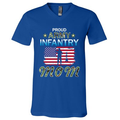 Proud Army Infantry Momfunny Gifti'm A Proud Army Infantry Mom Army Cool Gift V-Neck T-Shirt