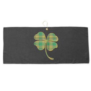 Paid Shamrock Clover Large Microfiber Waffle Golf Towel