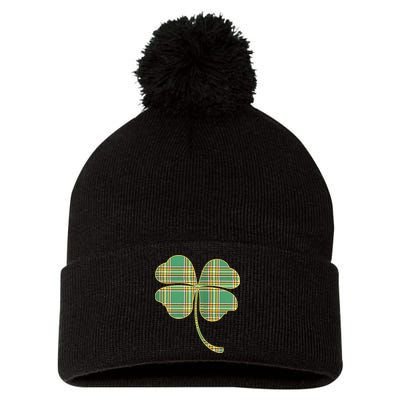 Paid Shamrock Clover Pom Pom 12in Knit Beanie