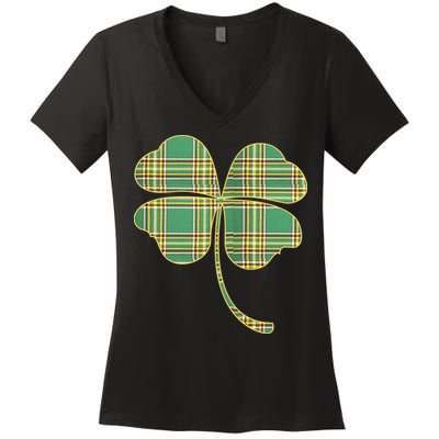Paid Shamrock Clover Women's V-Neck T-Shirt