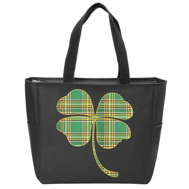 Paid Shamrock Clover Zip Tote Bag