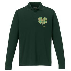 Paid Shamrock Clover Performance Long Sleeve Polo