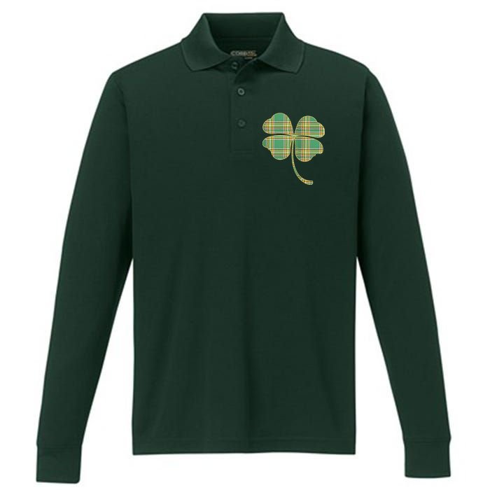 Paid Shamrock Clover Performance Long Sleeve Polo