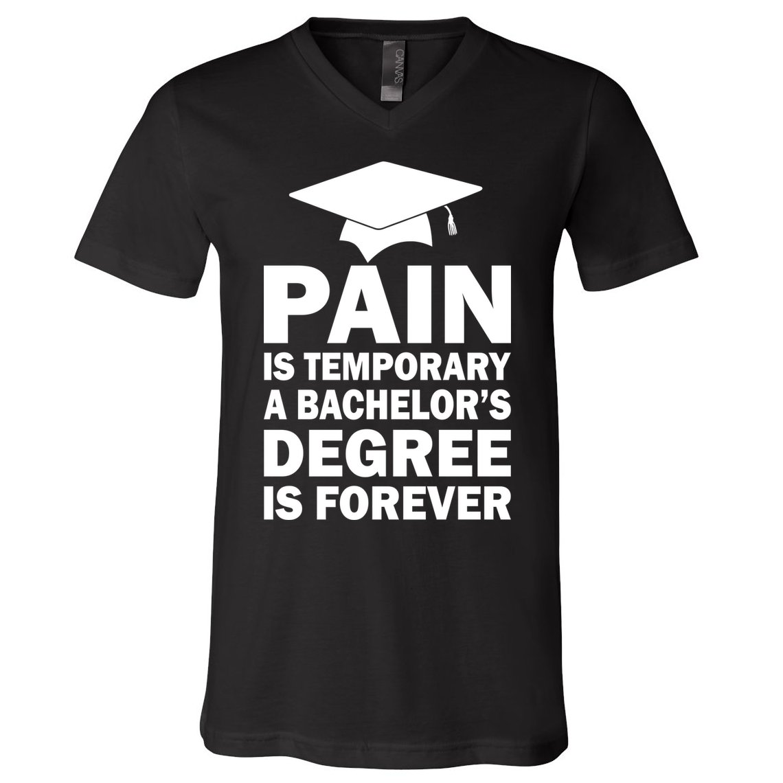 Pain Is Temporary A Bachelor's Degree Is Forever V-Neck T-Shirt