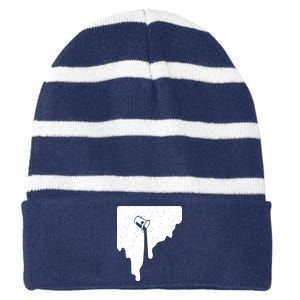 Paint Bucket Galaxy Striped Beanie with Solid Band