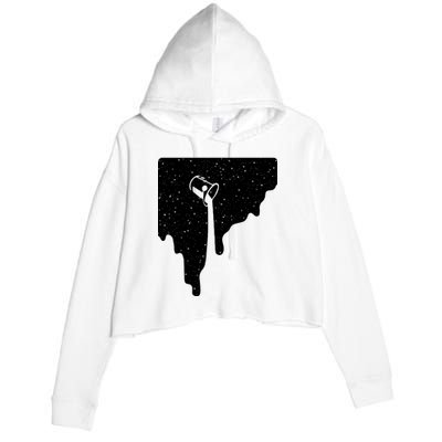 Paint Bucket Galaxy Crop Fleece Hoodie