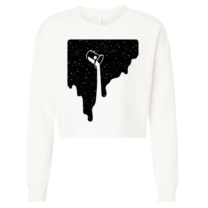 Paint Bucket Galaxy Cropped Pullover Crew