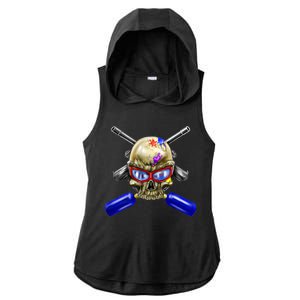 Paintball Skull Ladies PosiCharge Tri-Blend Wicking Draft Hoodie Tank