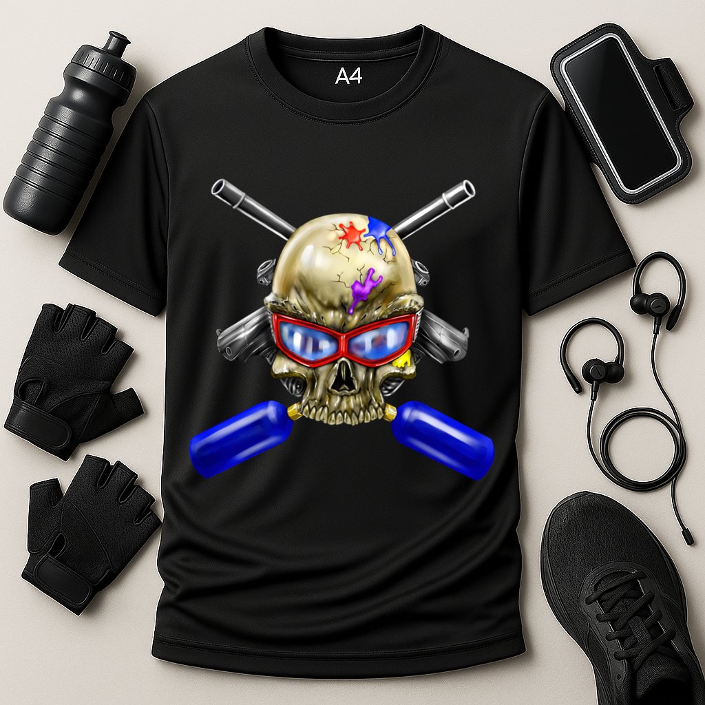 Paintball Skull Cooling Performance Crew T-Shirt