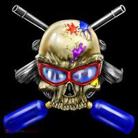 Paintball Skull Button