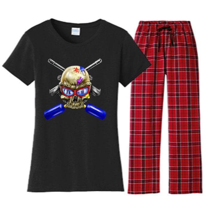 Paintball Skull Women's Flannel Pajama Set