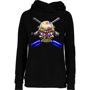 Paintball Skull Womens Funnel Neck Pullover Hood