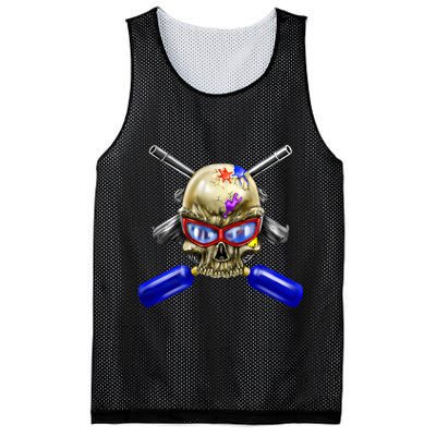 Paintball Skull Mesh Reversible Basketball Jersey Tank
