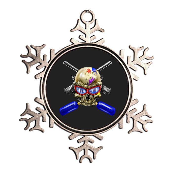 Paintball Skull Metallic Star Ornament