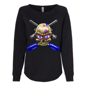 Paintball Skull Womens California Wash Sweatshirt