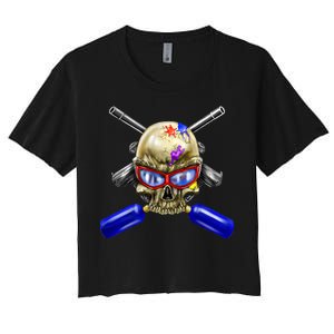 Paintball Skull Women's Crop Top Tee