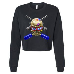 Paintball Skull Cropped Pullover Crew