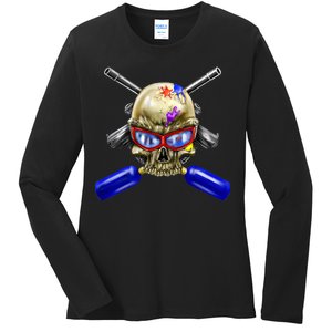 Paintball Skull Ladies Long Sleeve Shirt