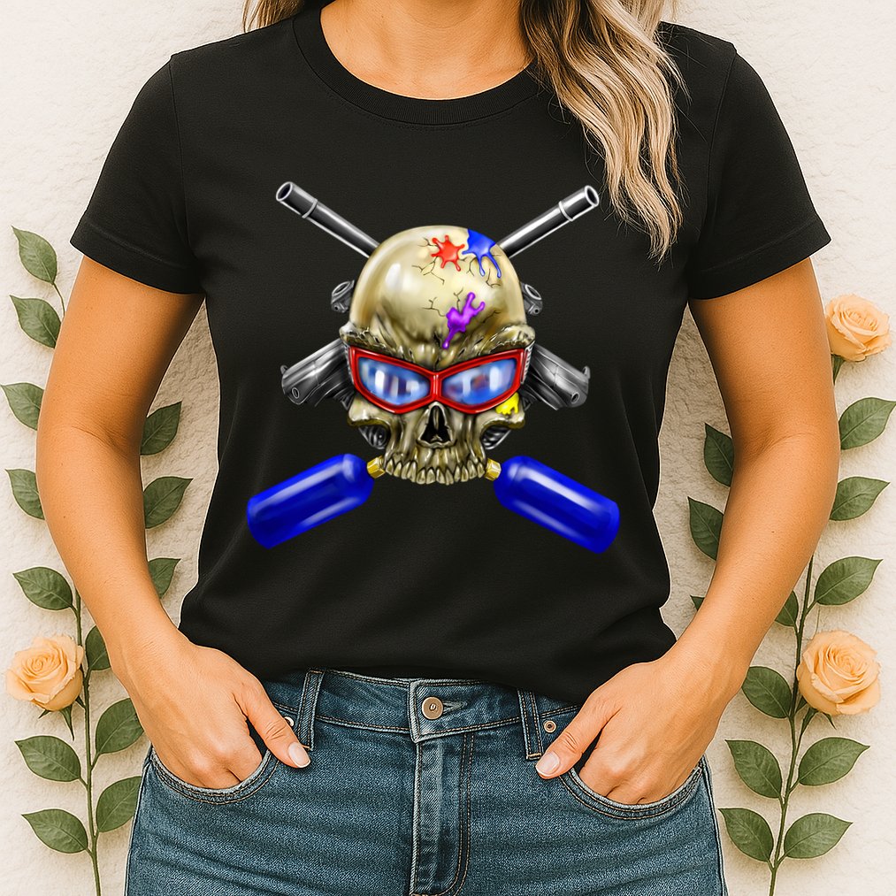 Paintball Skull Womens T-Shirt
