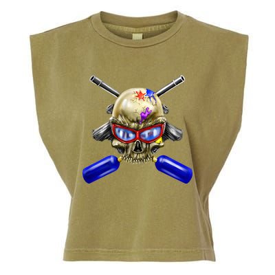 Paintball Skull Garment-Dyed Women's Muscle Tee
