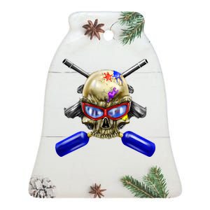 Paintball Skull Ceramic Bell Ornament